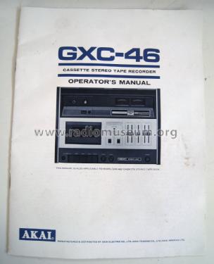 GXC-46; Akai Electric Co., (ID = 2117700) Enrég.-R