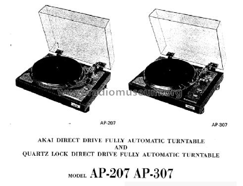 Quartz Lock Direct Drive Fully Automatic Turntable AP-307; Akai Electric Co., (ID = 1691771) Reg-Riprod