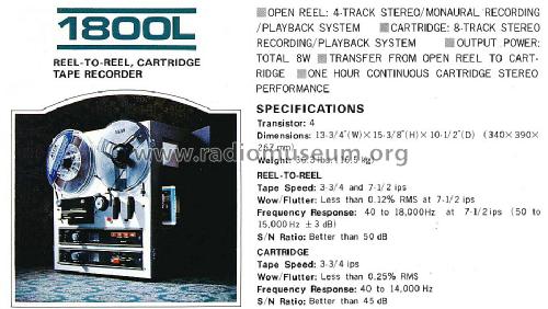 Reel-to-Reel, Cartridge Tape Recorder 1800L; Akai Electric Co., (ID = 1643852) R-Player