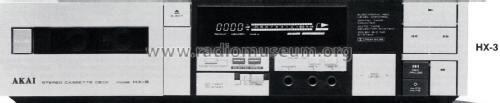 Stereo Cassette Deck HX-3; Akai Electric Co., (ID = 1794963) R-Player