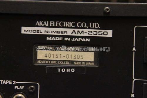 Stereo Integrated Amplifier AM-2350; Akai Electric Co., (ID = 1672875) Ampl/Mixer