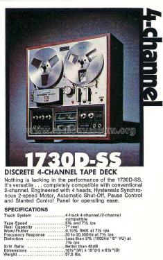 Stereo Tape Deck 1730D-SS; Akai Electric Co., (ID = 1634889) R-Player