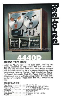 Stereo Tape Deck 4440D; Akai Electric Co., (ID = 1993476) R-Player
