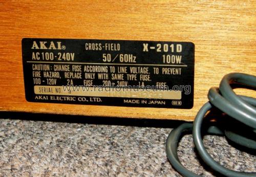 Stereo Tape Deck X201D; Akai Electric Co., (ID = 2011566) R-Player