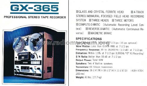 Stereo Tape Recorder GX-365; Akai Electric Co., (ID = 1643840) Enrég.-R