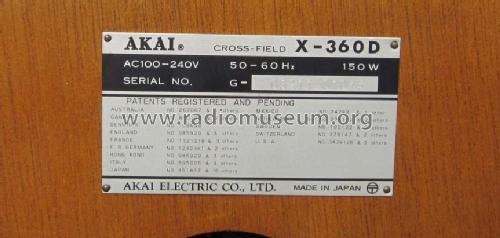 Tape Recorder X-360D; Akai Electric Co., (ID = 1611344) R-Player