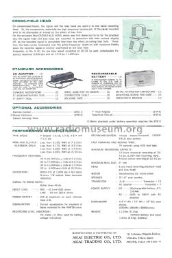 4 Track Stereo Tape Recorder X-IV; Akai Electric Co., (ID = 1922528) Sonido-V
