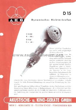 D15; AKG Acoustics GmbH; (ID = 1415899) Microfono/PU