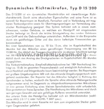 D15; AKG Acoustics GmbH; (ID = 1416002) Microfono/PU