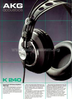 HiFi-Kopfhörer K240 sextett 'cardan'; AKG Acoustics GmbH; (ID = 2606353) Parlante