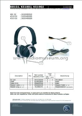 Stereo Headphones K518DJ; AKG Acoustics GmbH; (ID = 2082462) Parlante