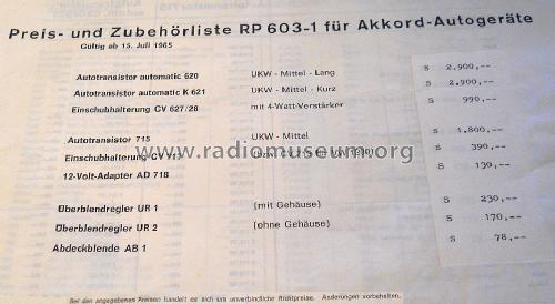 Autotransistor 715/6100; Akkord-Radio + (ID = 1596704) Radio