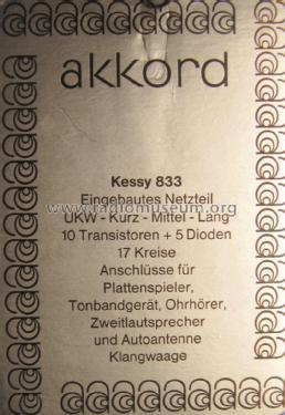 Kessy 833; Akkord-Radio + (ID = 2383284) Radio