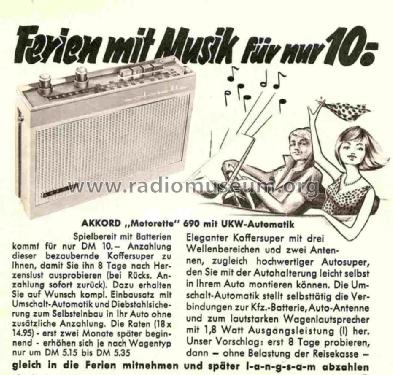 Motorette 690/4900; Akkord-Radio + (ID = 741053) Radio