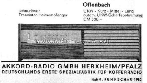 Offenbach 512/3400; Akkord-Radio + (ID = 2974763) Radio