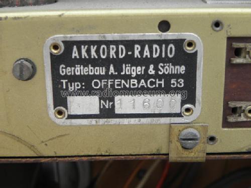 Offenbach 53; Akkord-Radio + (ID = 1202806) Radio