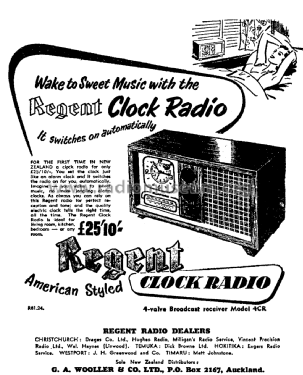 Regent Clock Radio 4CR2; Akrad Radio (ID = 2894733) Radio