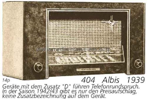 404D; Albis, Albiswerke AG (ID = 708813) Radio