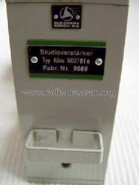 Studioverstärker Albis 502/61a; Albis, Albiswerke AG (ID = 1498129) Ampl/Mixer