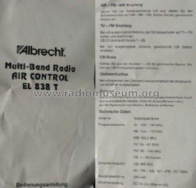 Multi-Band Radio Air Control EL838T; Albrecht Marke, (ID = 1071584) Radio