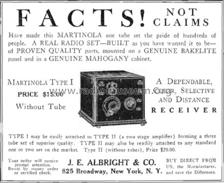 Martinola Type 1; Albright & Co.,J.E.; (ID = 1542385) Radio