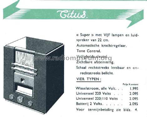 Titus Batterij - Battery; Alfa-Radio, Société (ID = 1965742) Radio