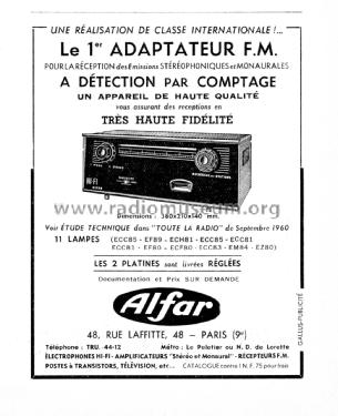 Adaptateur FM Stéréo TLR 248; Alfar Electronic; (ID = 2521446) Radio