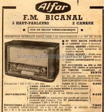 FM Bicanal ; Alfar Electronic; (ID = 494830) Radio