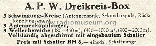 A.P.W. Dreikreis-Box ; Allgemeine (ID = 2475765) mod-past25