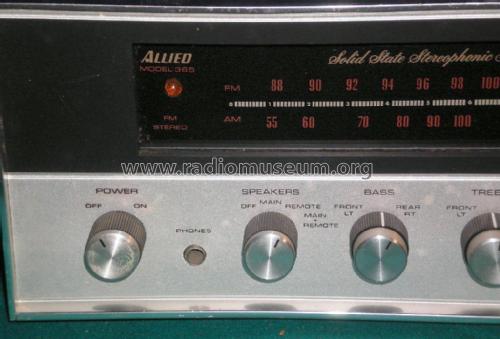 Allied Solid State Stereophonic Receiver 365 Cat. no. 14B5072 U; Allied Radio Corp. (ID = 1915743) Radio