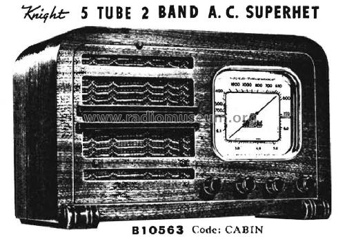 Knight 6 B10563 Code: Cabin; Allied Radio Corp. (ID = 1436201) Radio