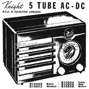 Knight 5 tubes AC/DC B-10505; Allied Radio Corp. (ID = 1425203) Radio