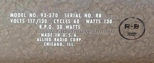 Knight 93-370 ; Allied Radio Corp. (ID = 2906031) Ampl/Mixer