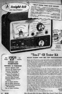 Knight-Kit TEN-2 CB Checker CB Tester Kit ; Allied Radio Corp. (ID = 984873) Equipment