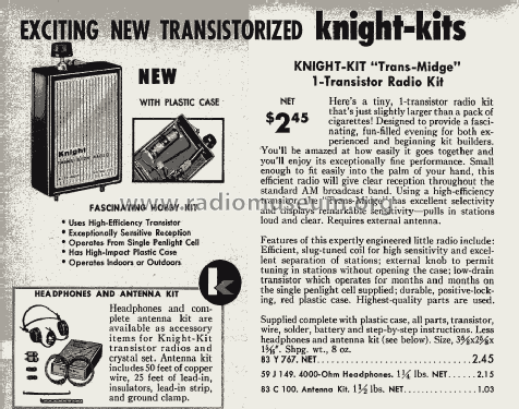 Knight-Kit 'Trans-Midge' 83 Y767; Allied Radio Corp. (ID = 1869645) Radio