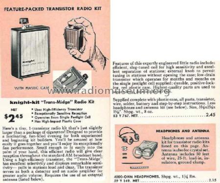 Knight-Kit 'Trans-Midge' 83 Y767; Allied Radio Corp. (ID = 2652439) Radio