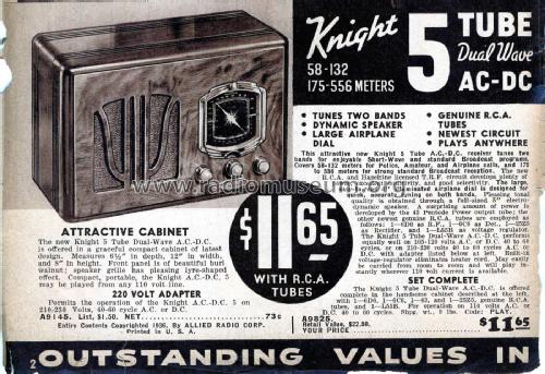 Knight A9825 Ch= 69U; Allied Radio Corp. (ID = 2763632) Radio