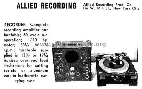 Recorder ; Allied Recording; (ID = 1035192) Reg-Riprod