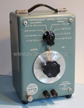 Continuously Variable Inductor 195; Allison Labs, (ID = 1520922) Equipment