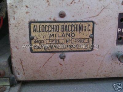 F31; Allocchio Bacchini (ID = 1224979) Radio