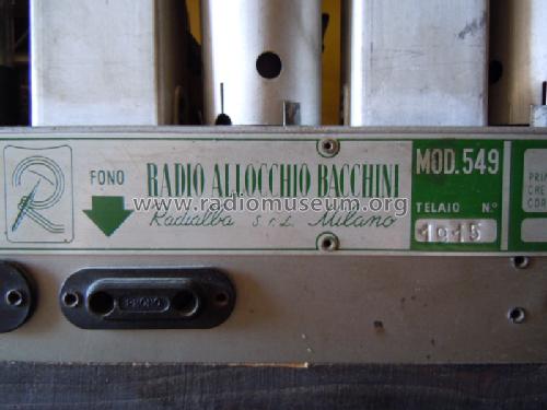 Radialba 549; Allocchio Bacchini (ID = 1284750) Radio