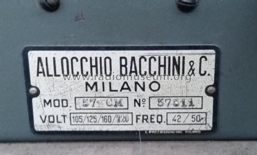 57 CM; Allocchio Bacchini (ID = 2295329) Radio