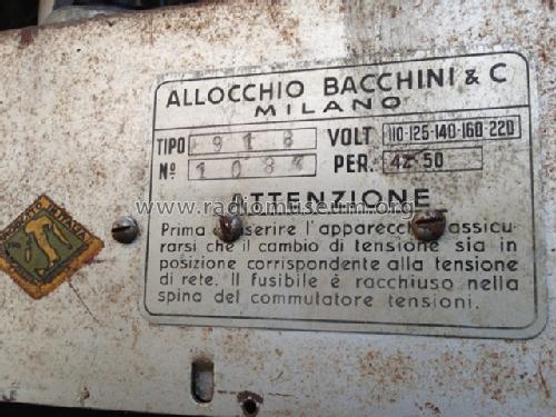 918 ; Allocchio Bacchini (ID = 1531801) Radio