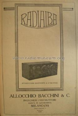 Radialba 4V; Allocchio Bacchini (ID = 573695) Radio