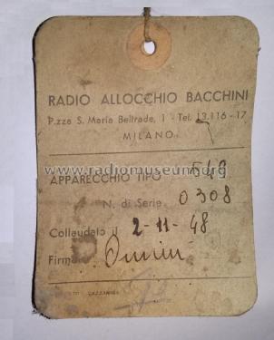 Radialba 549 ; Allocchio Bacchini (ID = 2517248) Radio