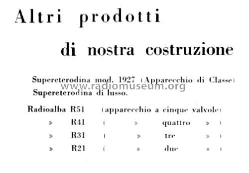 Radioalba R31; Allocchio Bacchini (ID = 1922253) Radio