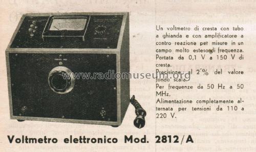 Voltmetro Elettronico 2812/A; Allocchio Bacchini (ID = 2520189) Equipment