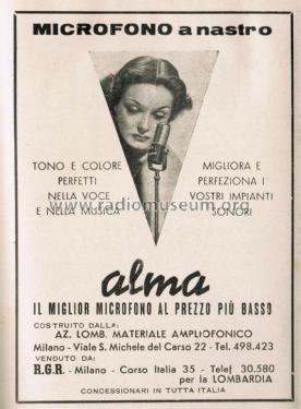 Microfono a Nastro ; Alma - Azienda (ID = 2667648) Microphone/PU
