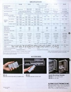Alpage Stereo Cassette Tape Deck AL-50; Alpine Electronics, (ID = 1881102) R-Player