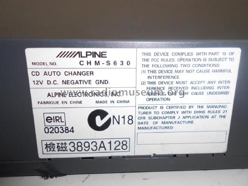 Compact Disc Changer CHM-S630; Alpine Electronics, (ID = 2383831) Reg-Riprod
